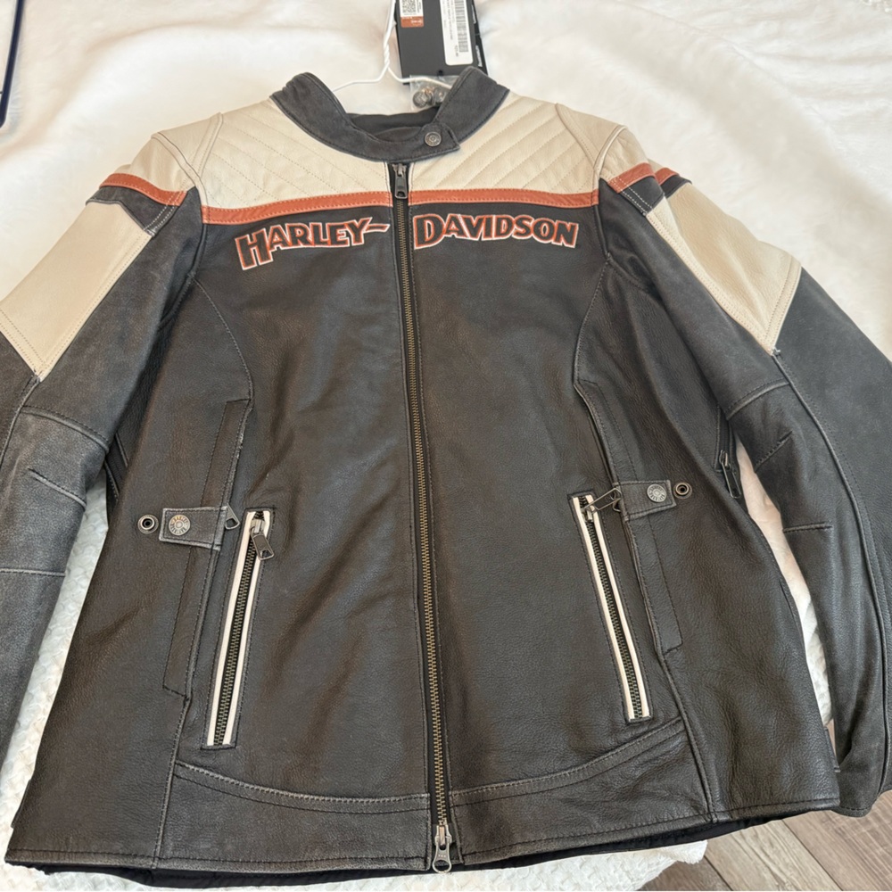 Harley-Davidson Black and Tan Leather Brand new riding jacket